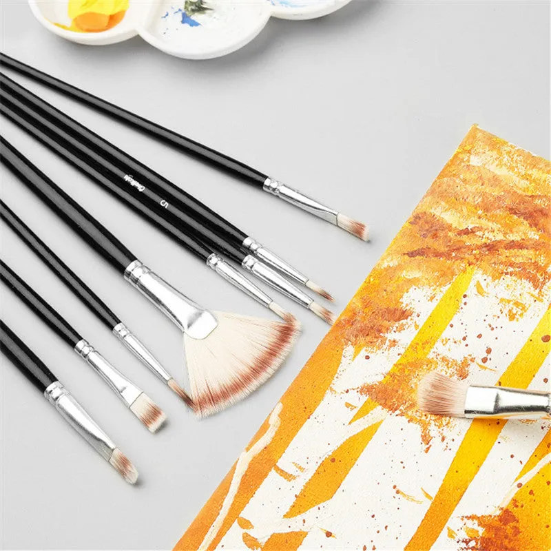 10pc Set of Versatile Nylon Brushes  Perfect for Art Gifts