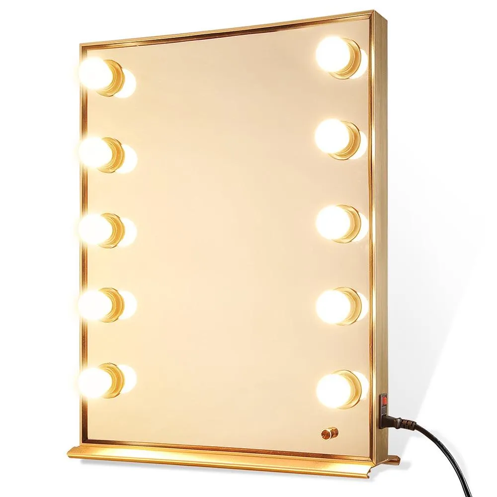 26x20 inch Hollywood Mirror Dimmable w/ LED Bulbs Gold