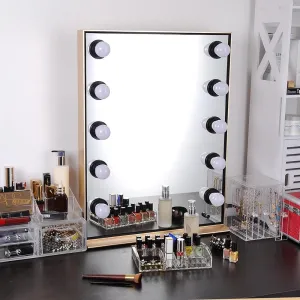 26x20 inch Hollywood Mirror Dimmable w/ LED Bulbs Gold