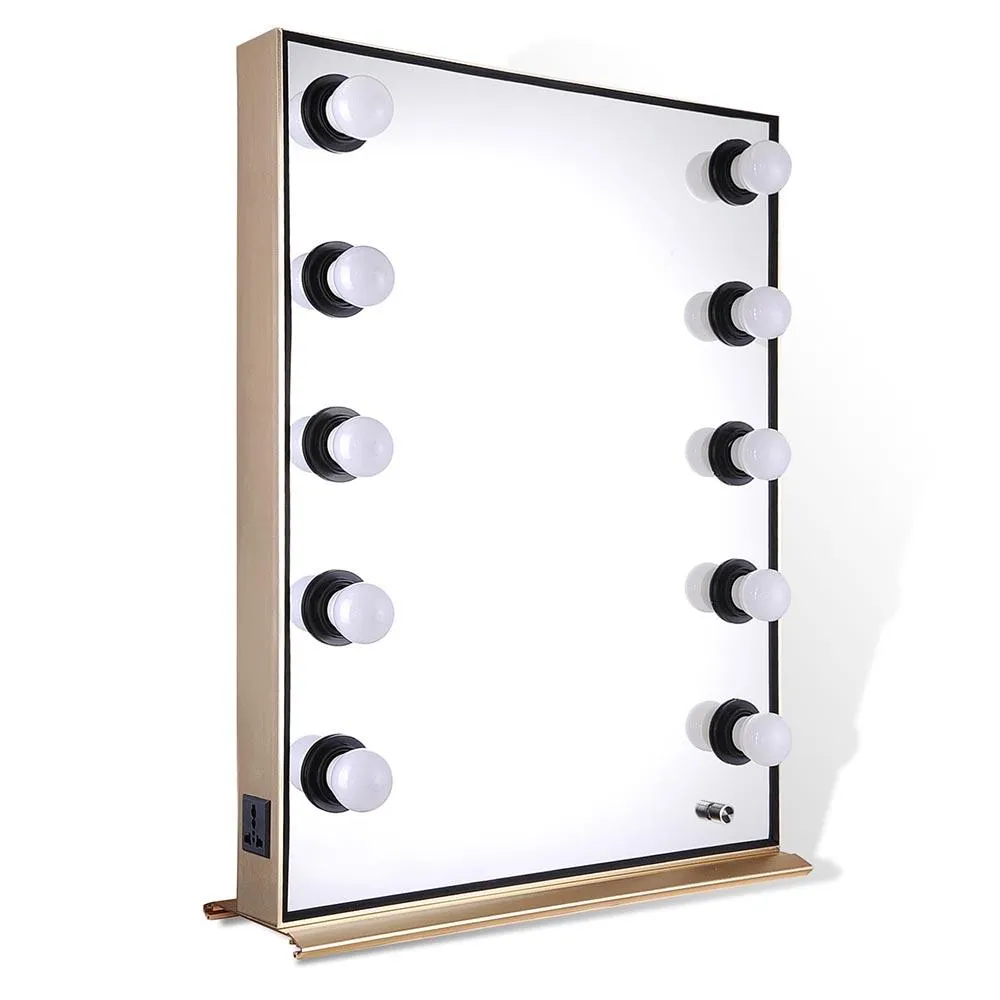 26x20 inch Hollywood Mirror Dimmable w/ LED Bulbs Gold