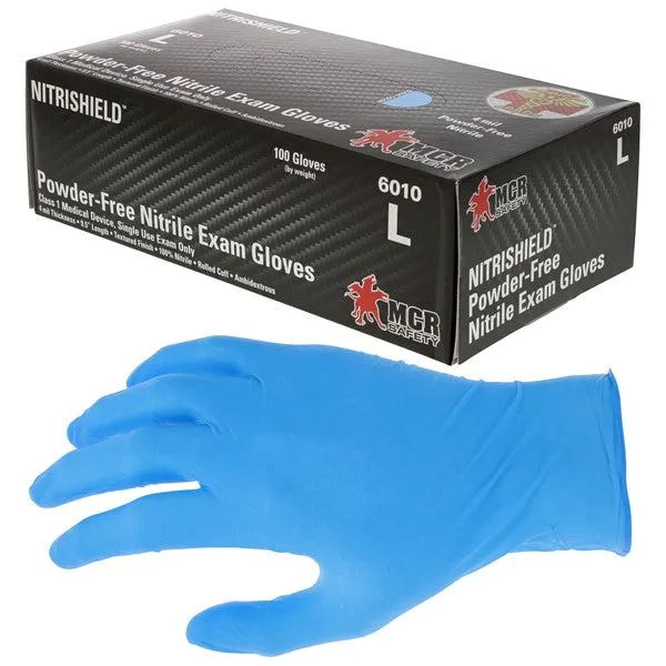 6010M MCR Safety NitriMed Disposable Gloves, Medium, Nitrile, 4.5 Mil THK, Blue