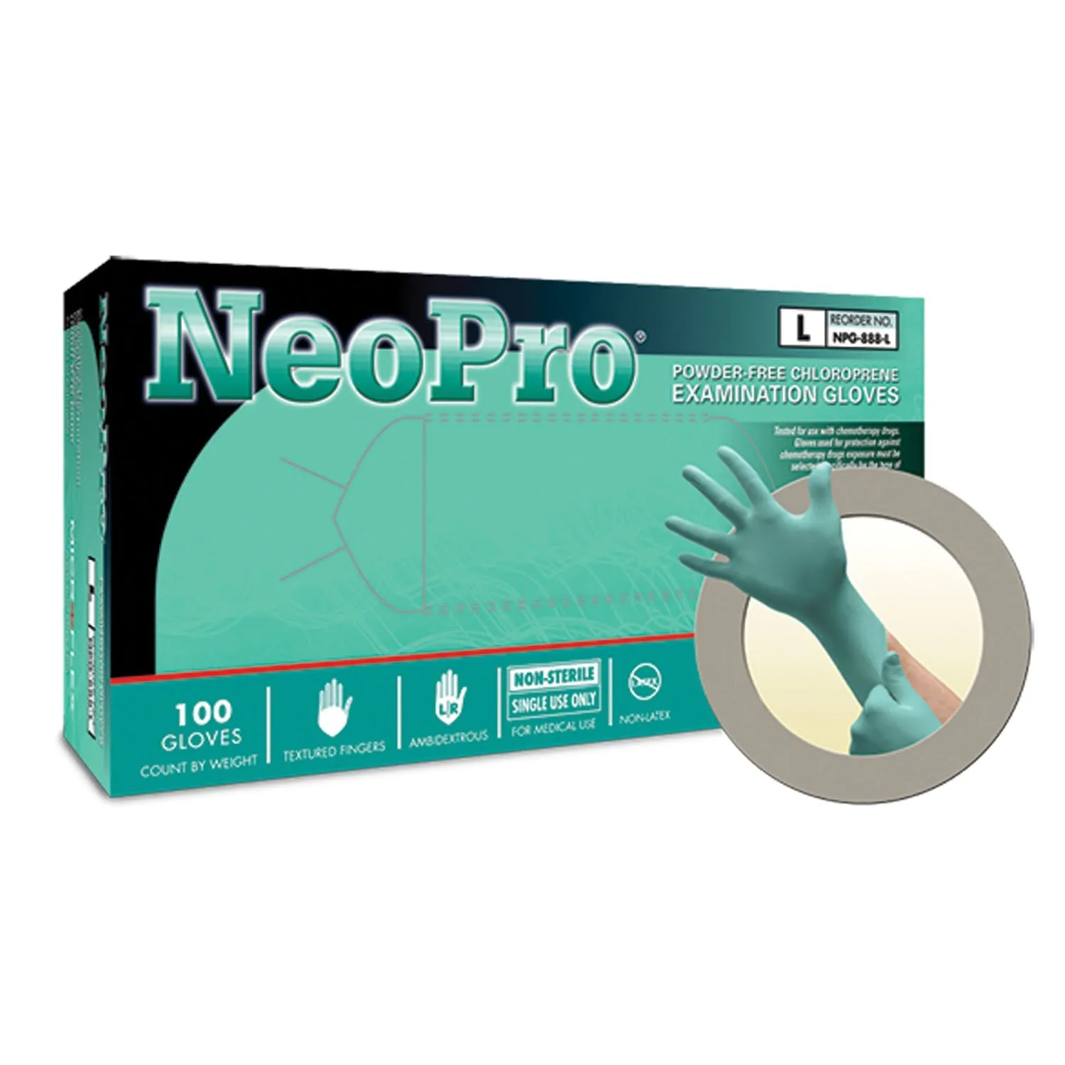 Ansell Microflex Neopro Powder-Free Chloroprene Exam Gloves Mbo-Glove Exam Chloroprene Pf Lfneopro Xsm 100/Bx 10Bx/Cs