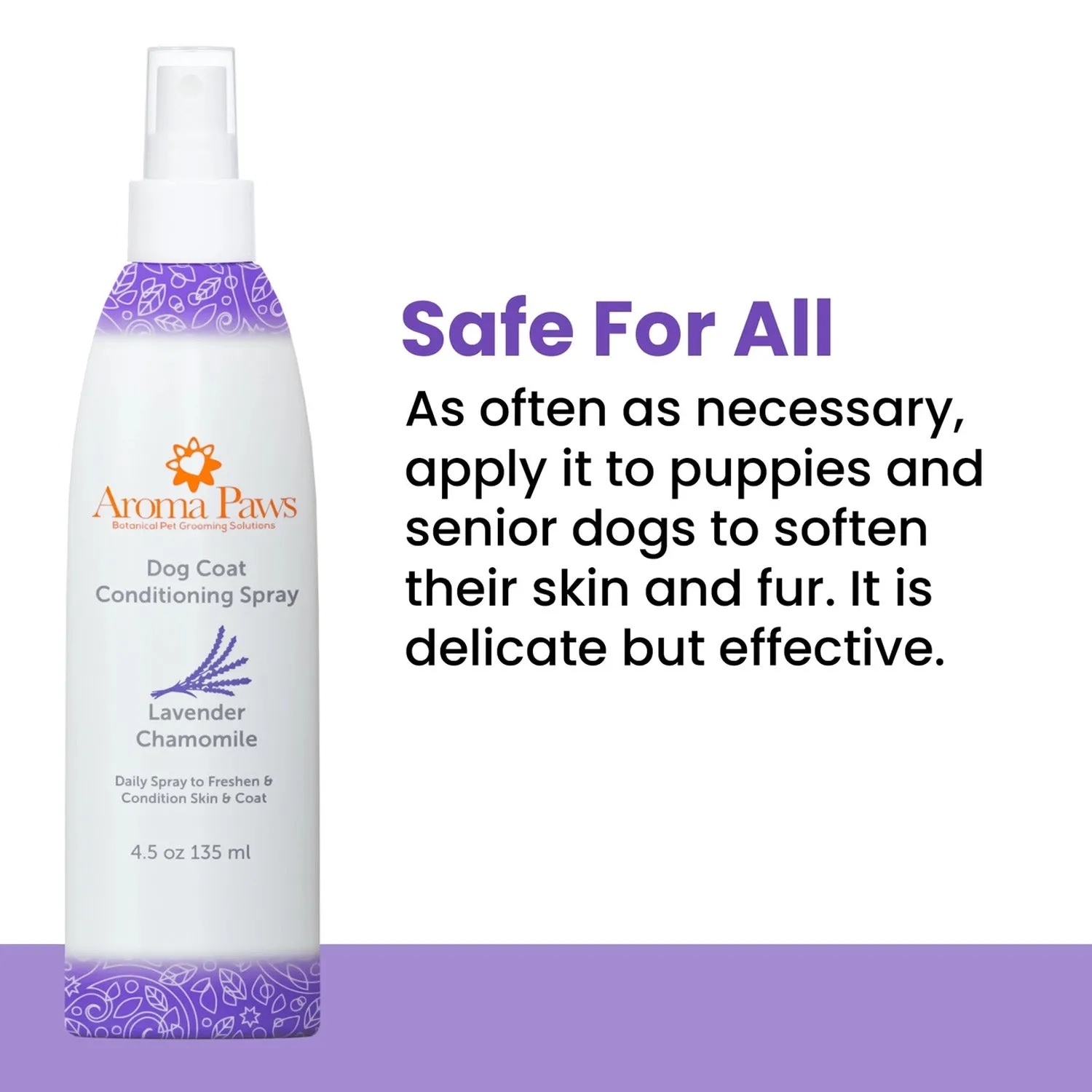 Aroma Paws Dog Coat Spray Lavender Chamomile 4.5 oz.