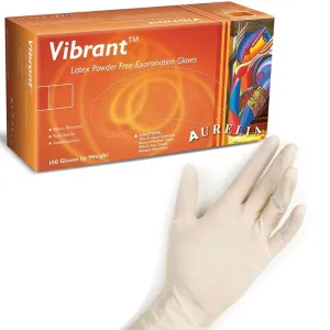 Aurelia Vibrant Natural Powder Free SMALL Latex Gloves Pack 100's