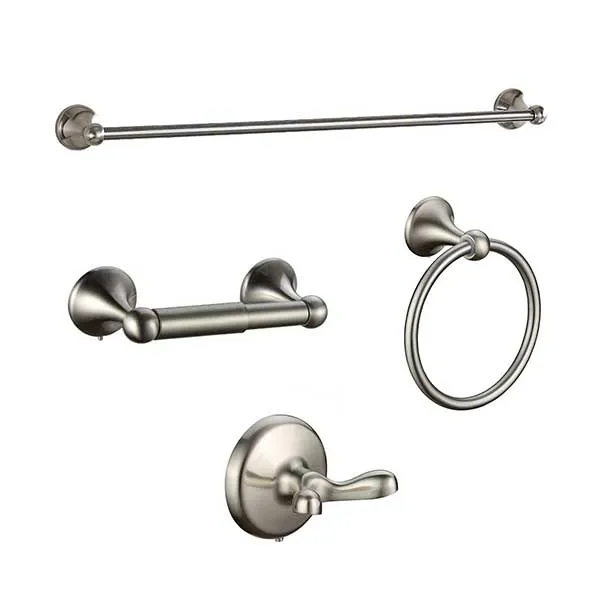 BGL Bathroom Accessory Set, Brushed Nickel Adjustable Expandable Towel Bar 4-Piece Bathroom Hardware Set Wall Mounted