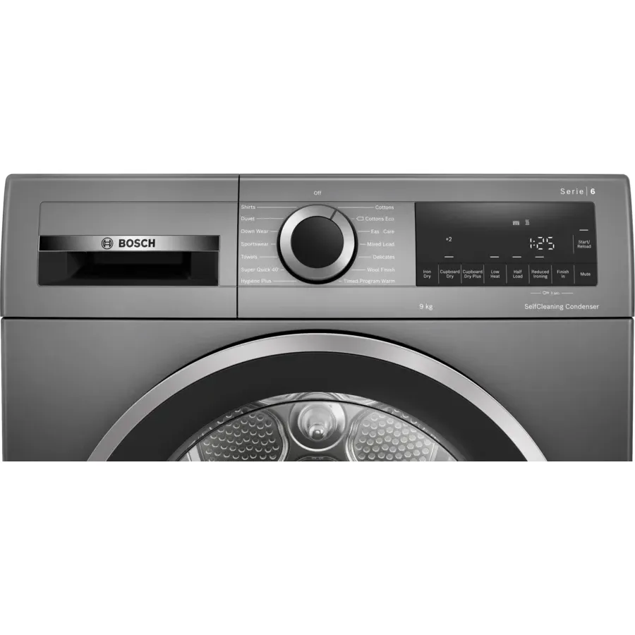 Bosch Series 6 9KG Freestanding Heat Pump Tumble Dryer - Cast Iron Grey | WQG245R9GB