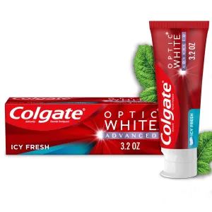 Colgate Optic White Advanced Hydrogen Peroxide Toothpaste, Icy Fresh, 3.2 oz