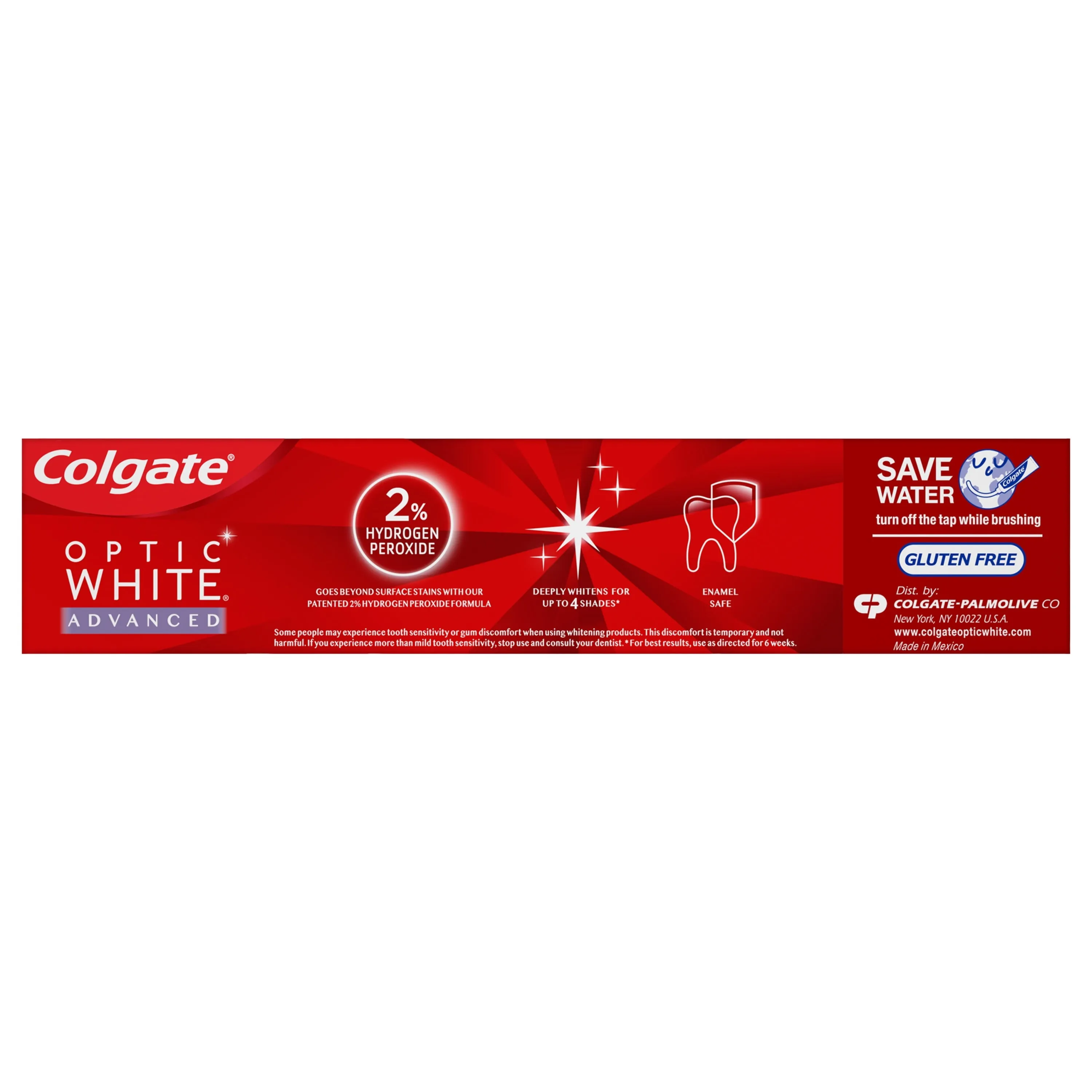 Colgate Travel Size Optic White Advanced Hydrogen Peroxide Toothpaste, Sparkling White, 1.45 oz