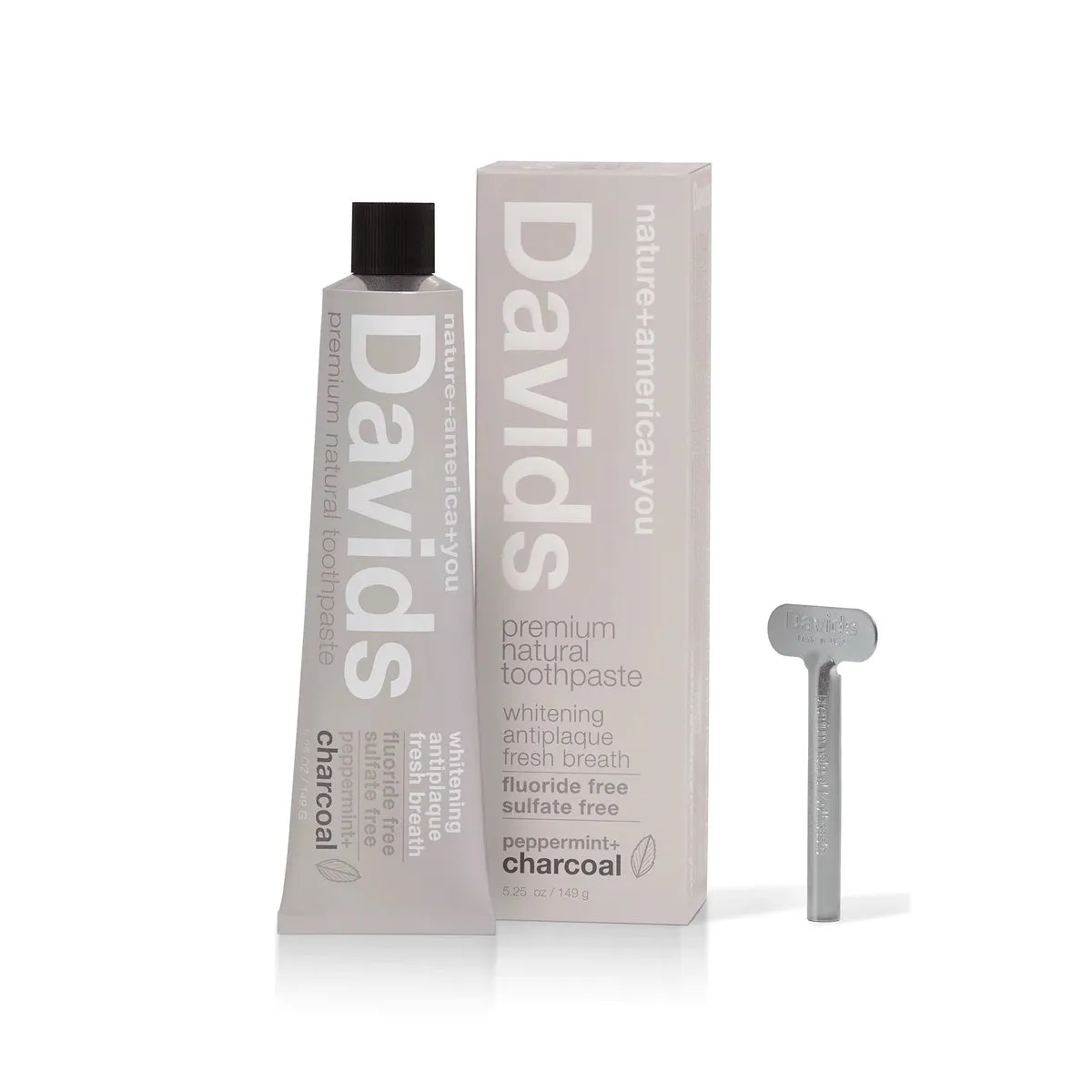 DAVID'S NATURAL TOOTHPASTE - Davids Premium Natural Toothpaste / Charcoal   Peppermint