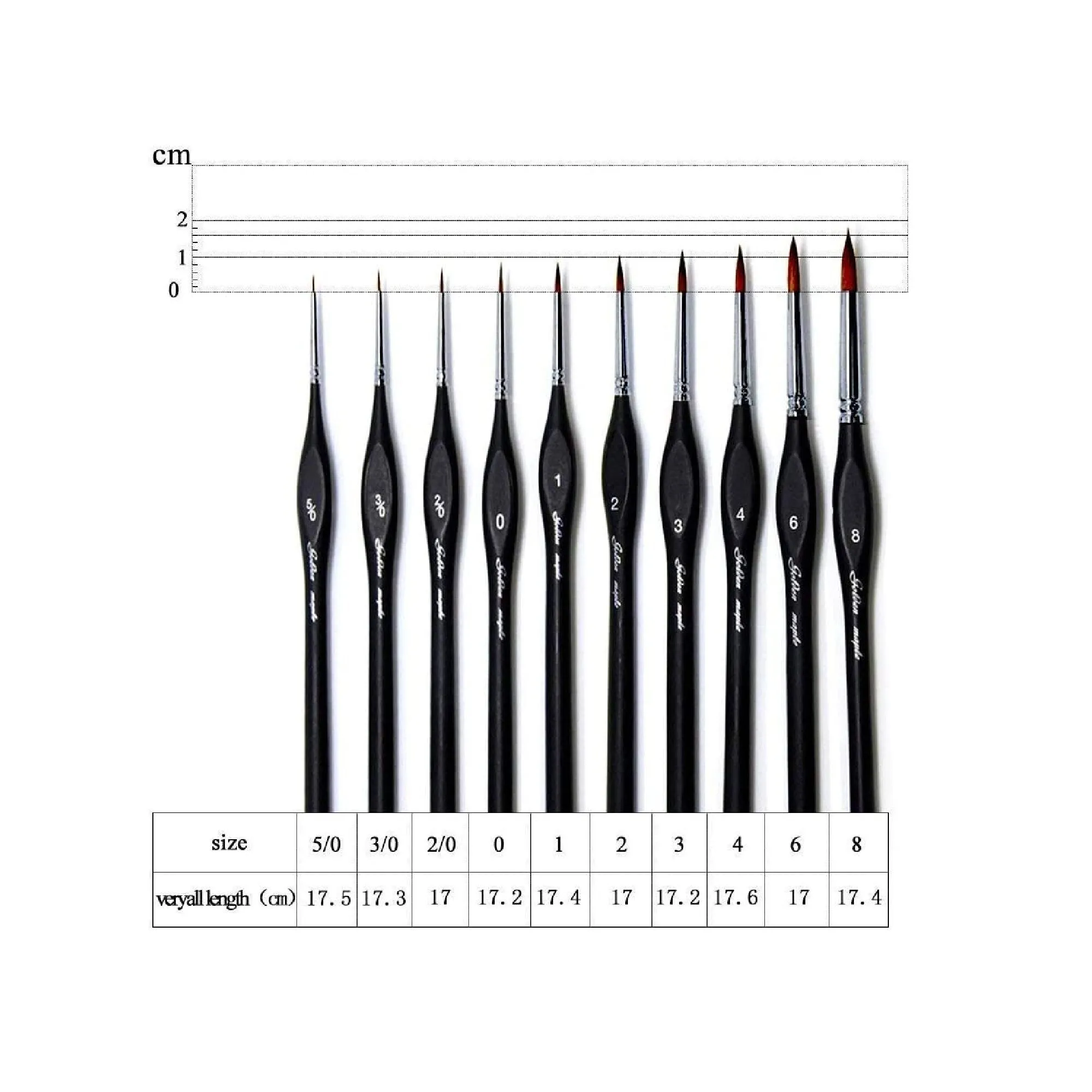 Detail Paint Brushes Set | 10 pieces Miniature Brushes for Fine Detailing & Art Painting