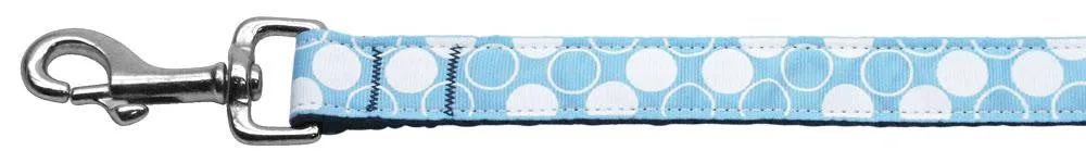 Diagonal Dots Nylon Collar  Baby Blue 1 wide 6ft Lsh