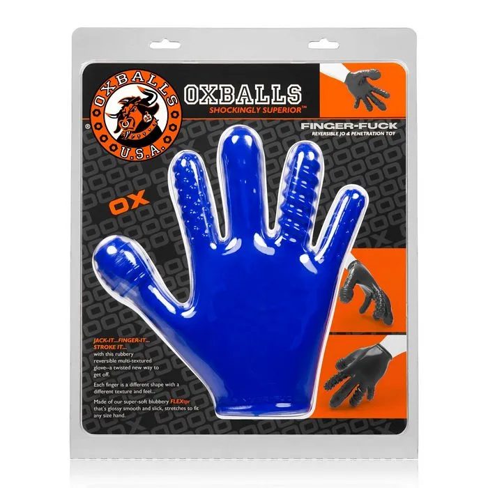 Finger Fuck Textured Glove Oxballs Police Blue