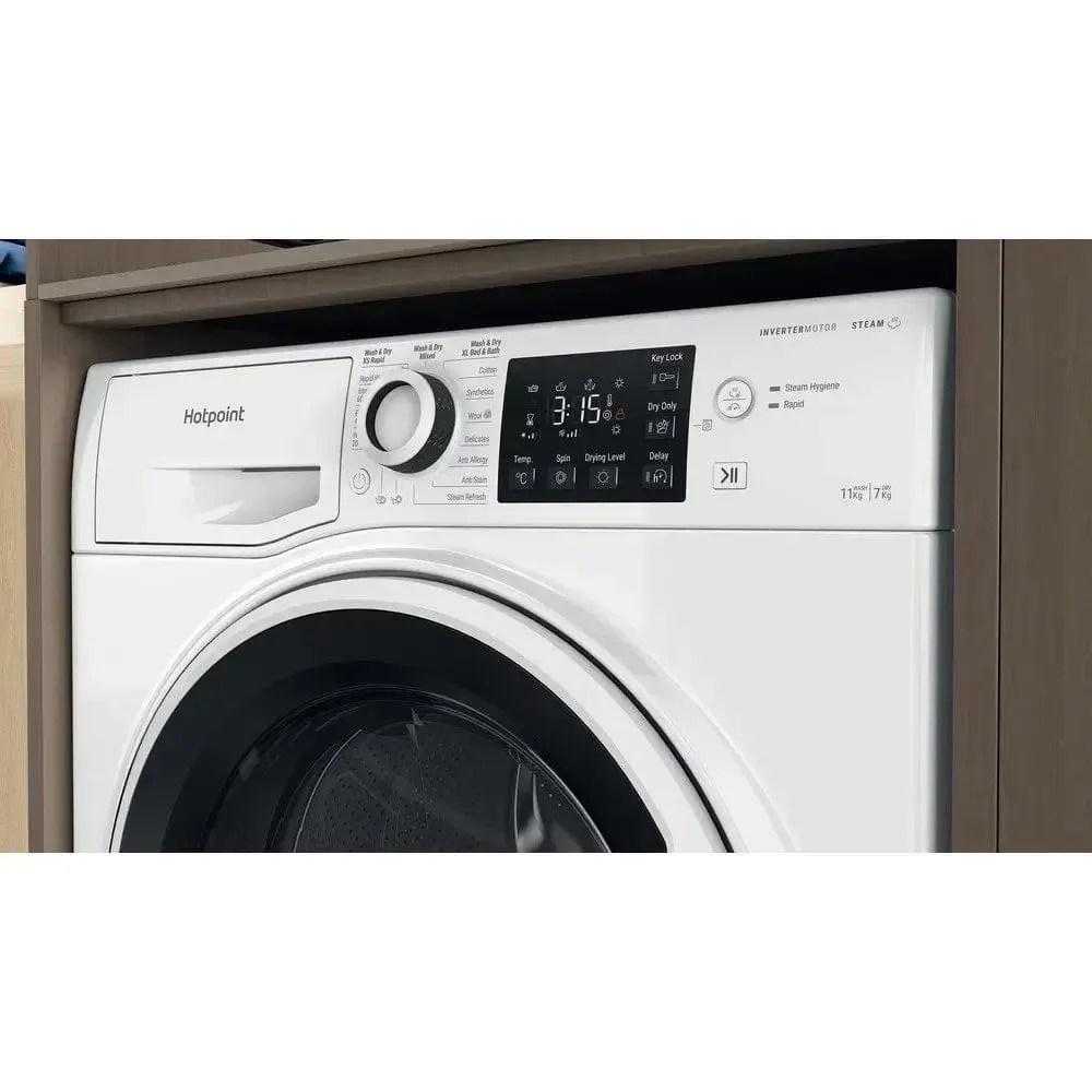 Hotpoint NDB11724WUK 11 7Kg Washer Dryer with 1600 Rpm, 59.5cm Wide - White