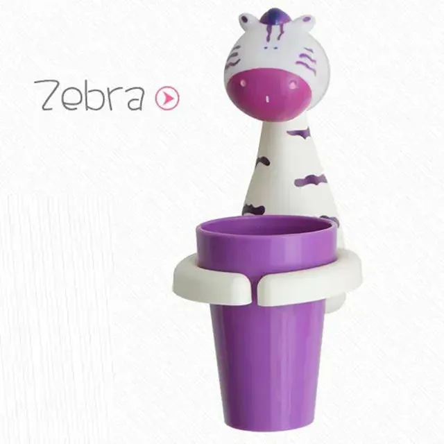 Little Angel Kids Cute Animal Toothbrush & Cup Holder (Zebra)