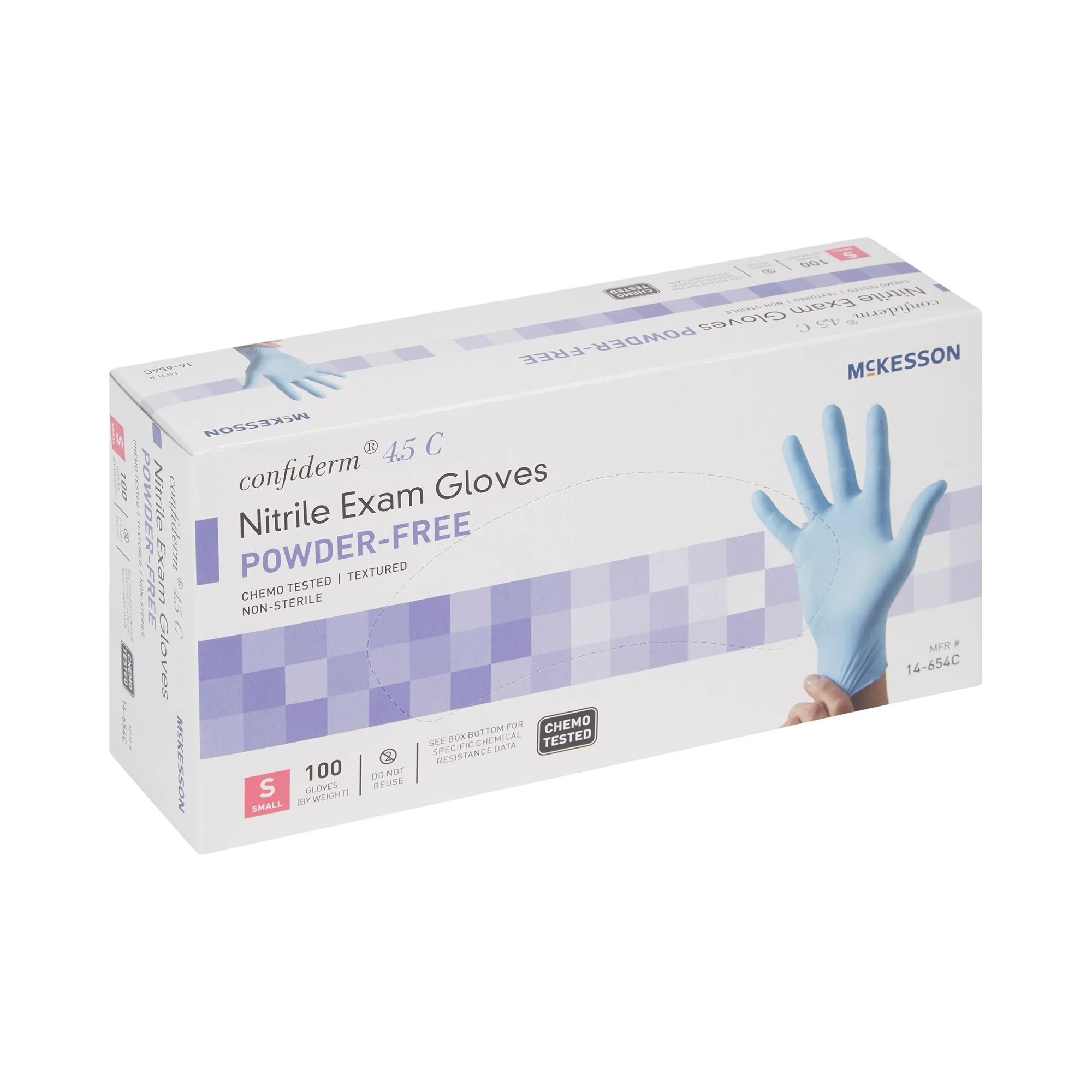 McKesson Confiderm® 4.5C Nitrile Exam Glove, Large, Blue