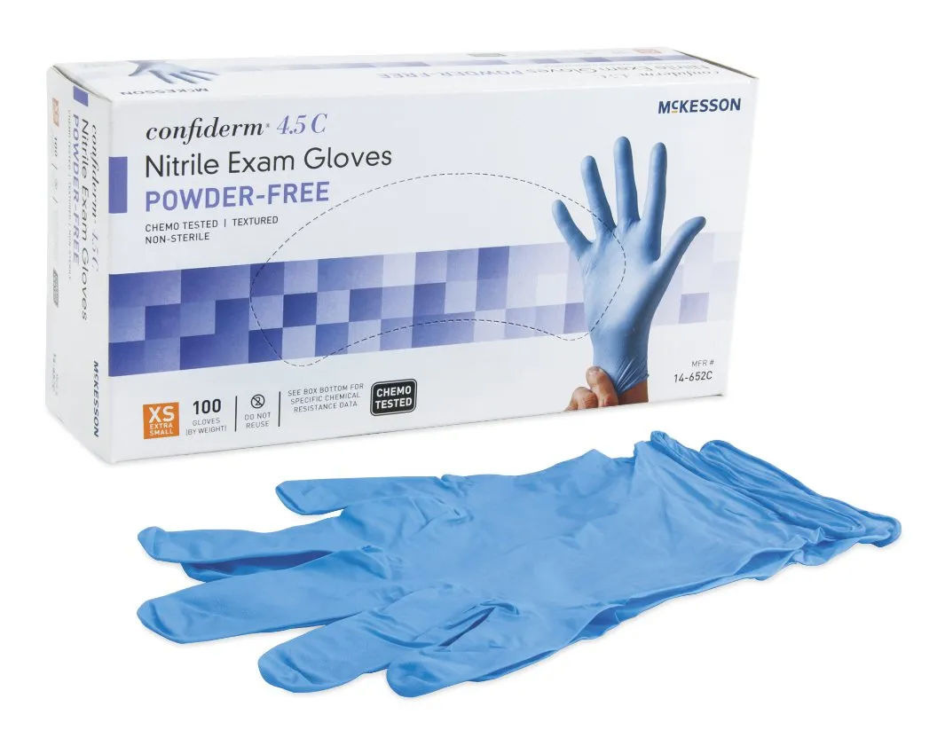 McKesson Confiderm® 4.5C Nitrile Exam Glove, Large, Blue