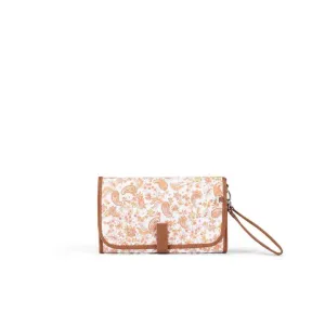 OiOi Travel Change Mat - Peach Paisley & Tan