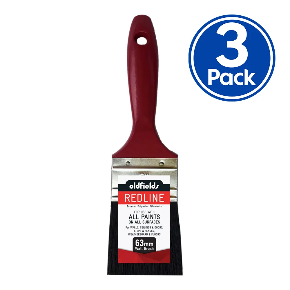 OLDFIELDS Redline Range All Purpose Economical Paint Brush 12mm to 100mm x 3 Pack