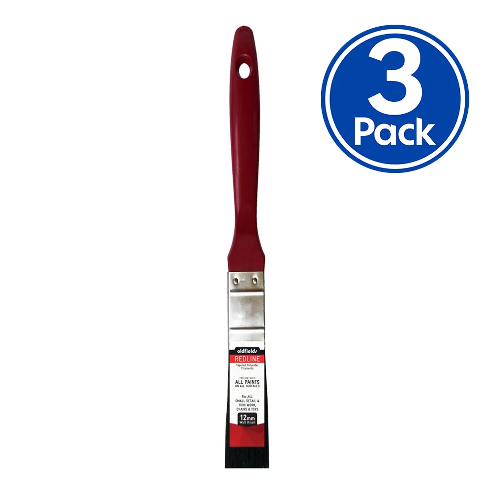 OLDFIELDS Redline Range All Purpose Economical Paint Brush 12mm to 100mm x 3 Pack