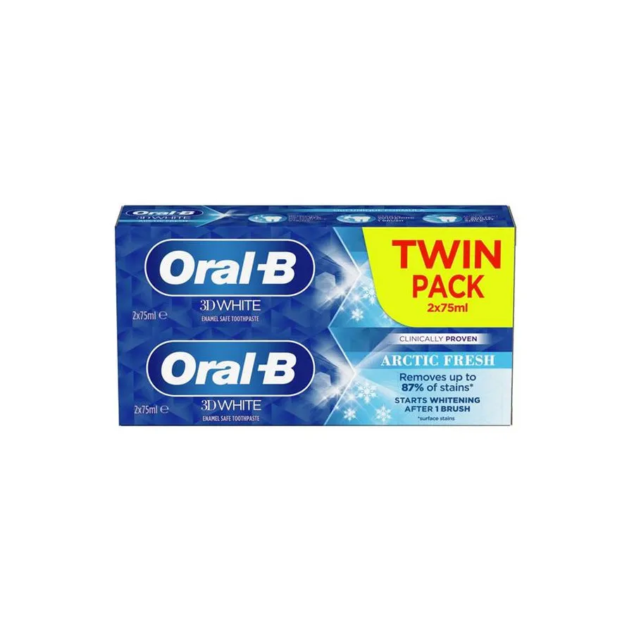 Oral-B 3D White Arctic Fresh Toothpaste 2X75ml