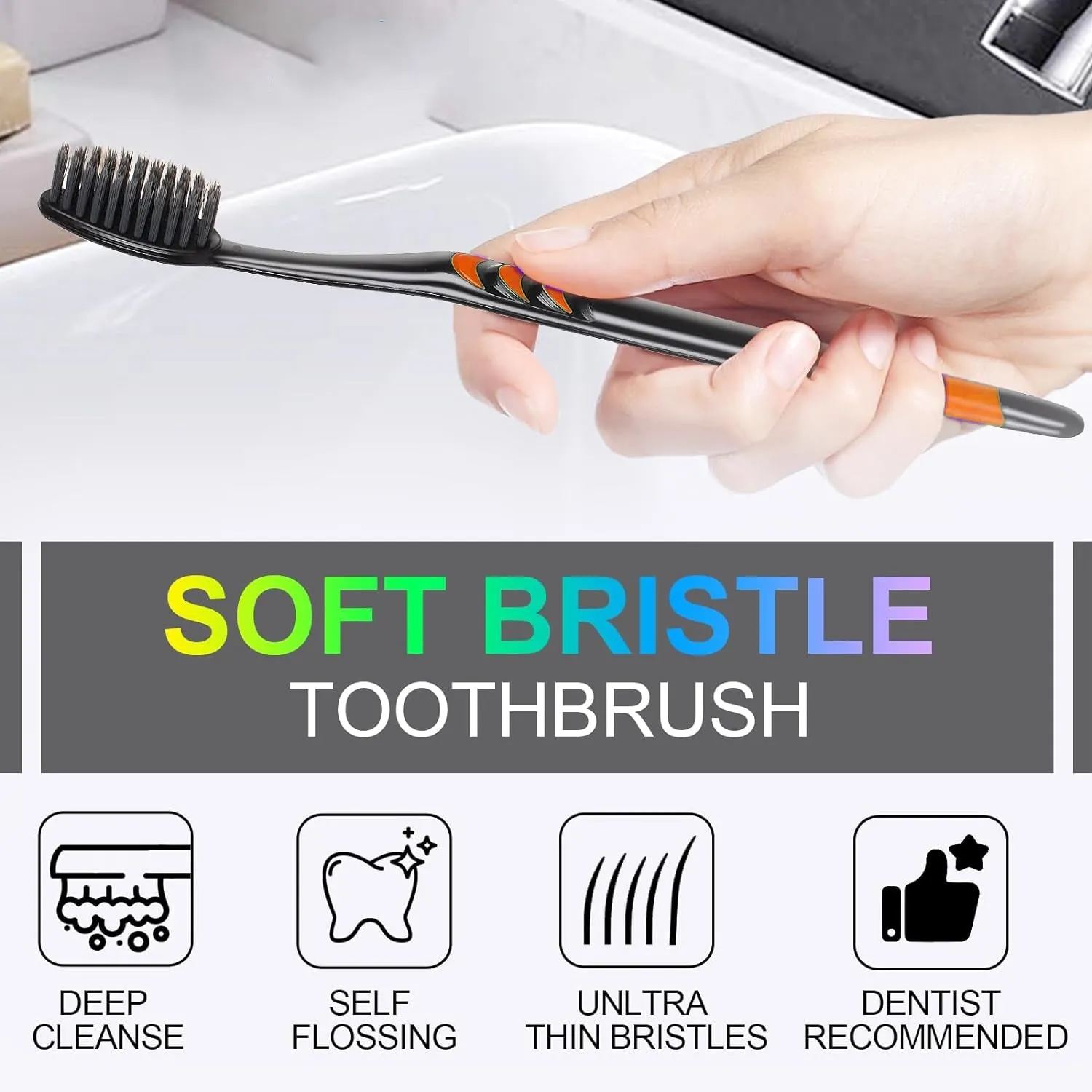 Plastic Toothbrush With Plastic Round Box for Men and Women, Kids, Adults Plastic Toothbrush (10 pcs Set)