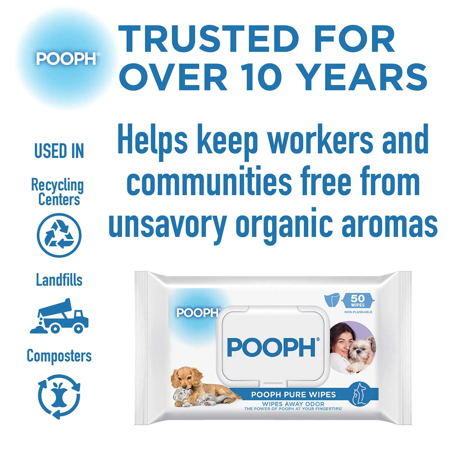 Pooph Pet Wipes Pack, 50 ct