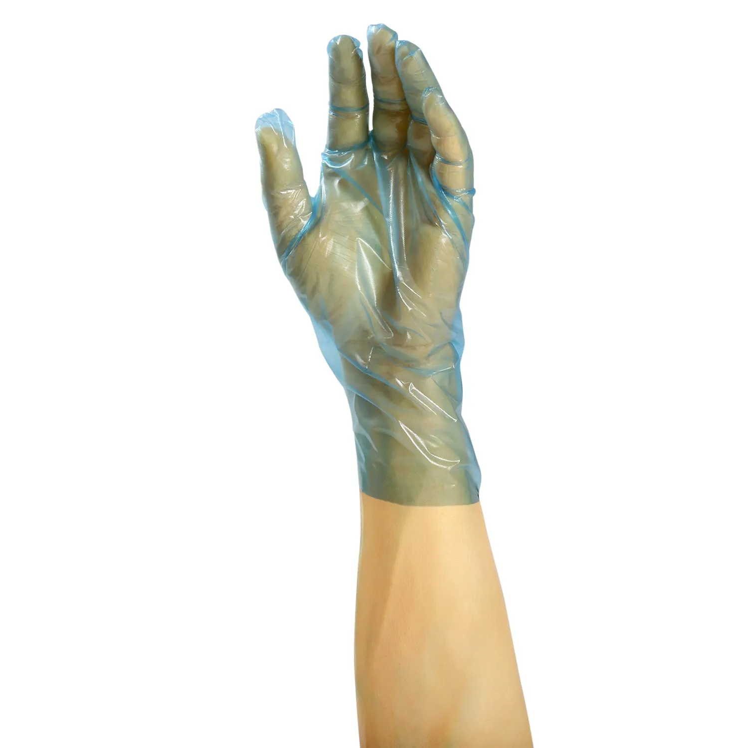 Powder-Free Poly Revolution Blue Cast Textured Gloves (S-XL), Case of 1,000