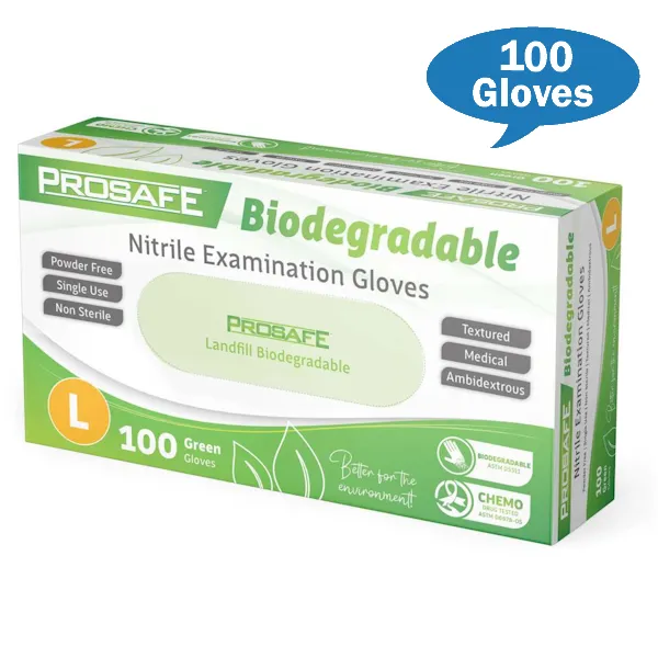 Prosafe Green Nitrile Biodegradable Examination Gloves