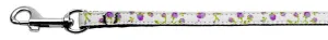 Roses Nylon Ribbon Leash Purple 3-8 inch wide 4ft Long