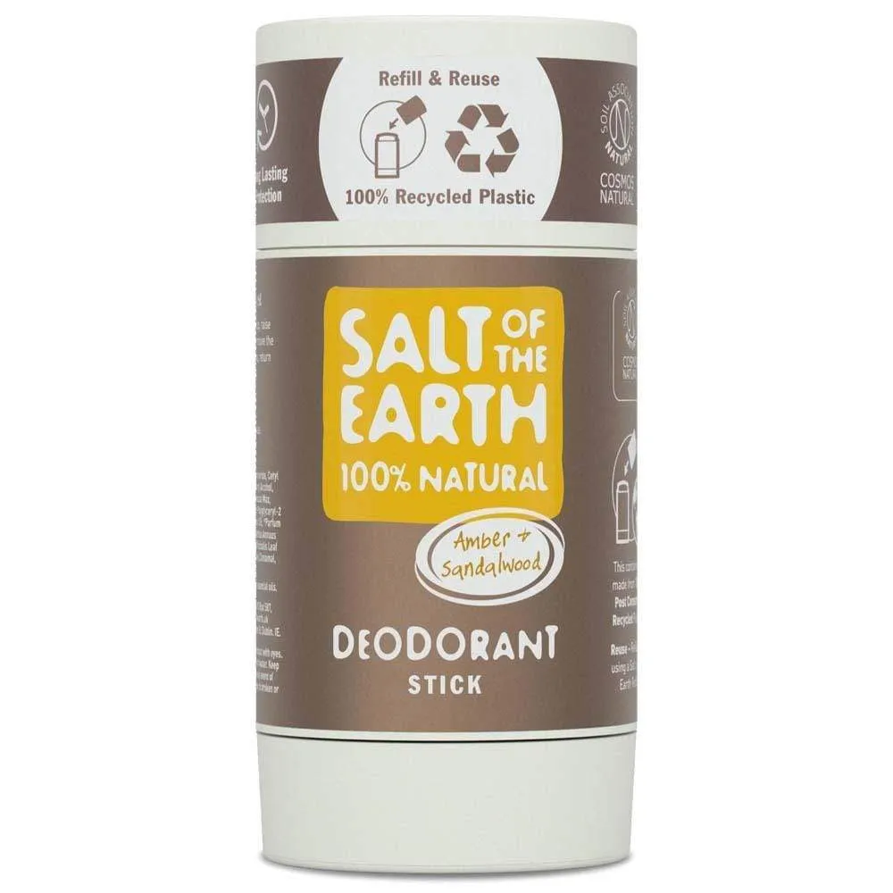 Salt of The Earth Natural Deodorant Stick (Refillable) - Amber & Sandalwood