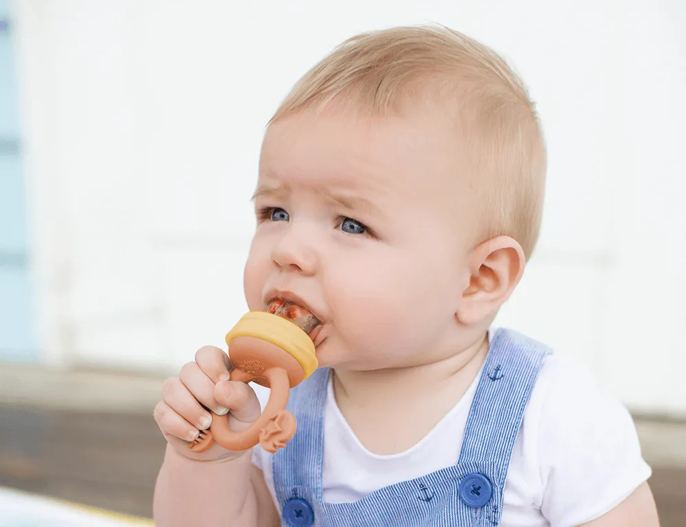 Silicone Baby Fresh Food Feeder / Fruit Feeder - Caramel & Mimosa