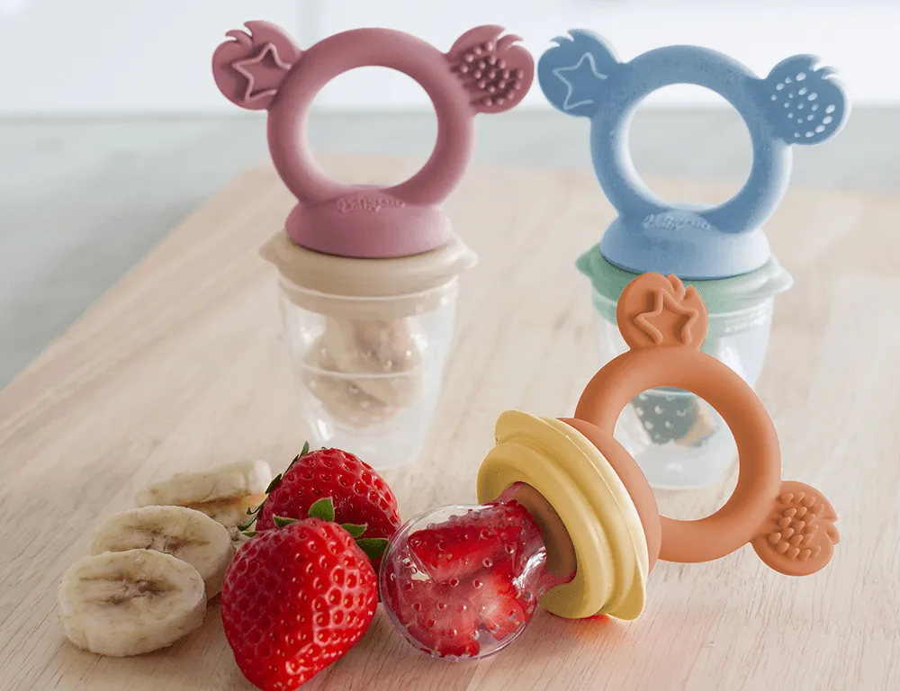 Silicone Baby Fresh Food Feeder / Fruit Feeder - Caramel & Mimosa