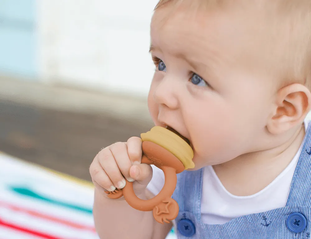 Silicone Baby Fresh Food Feeder / Fruit Feeder - Caramel & Mimosa