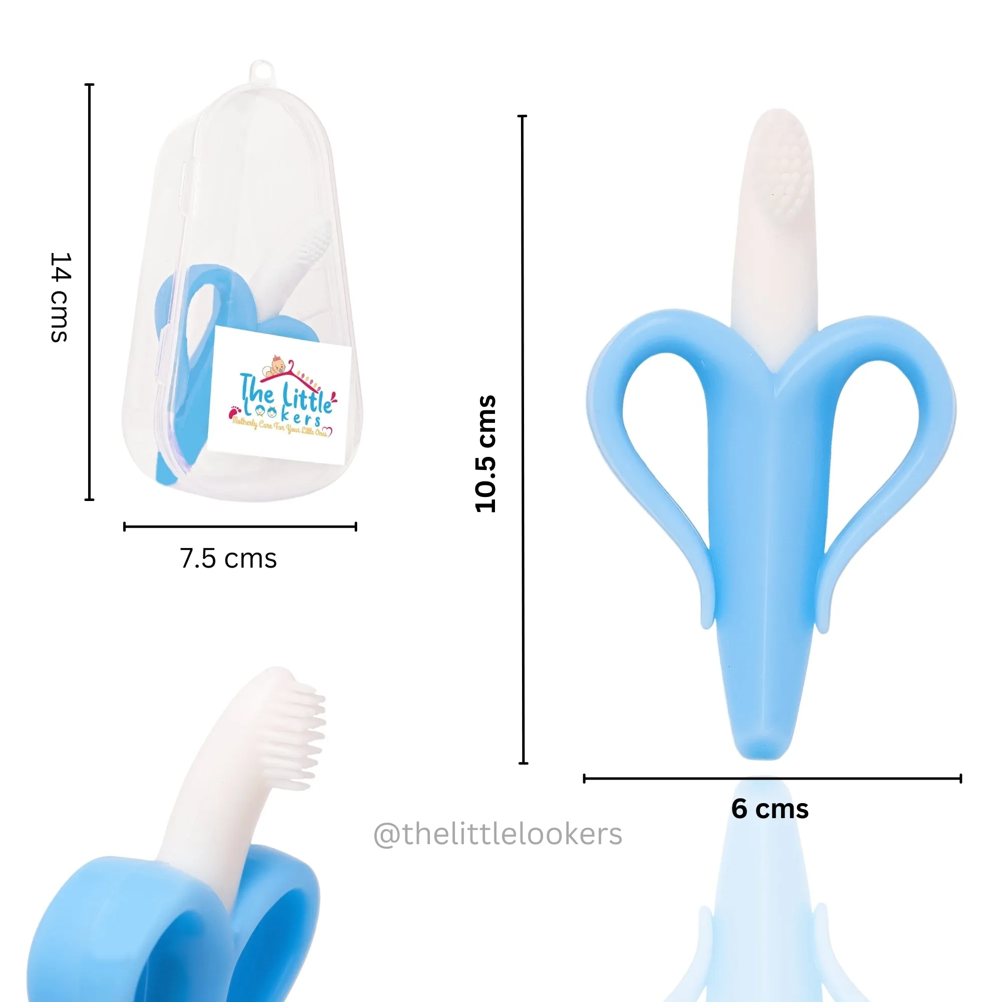 The Little Lookers Single Silicone Banana Shaped Teething Toothbrush/Teether for Baby/Toddlers/Infants/Children