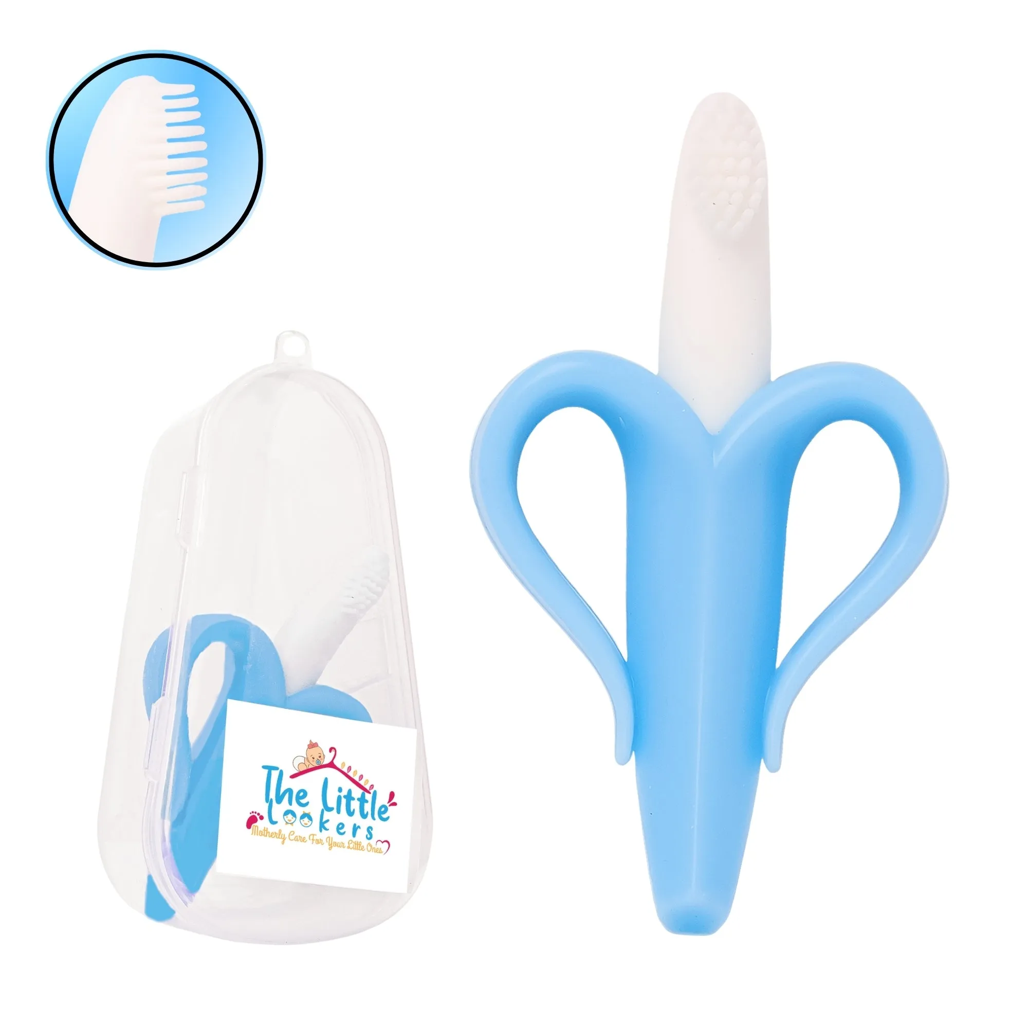 The Little Lookers Single Silicone Banana Shaped Teething Toothbrush/Teether for Baby/Toddlers/Infants/Children