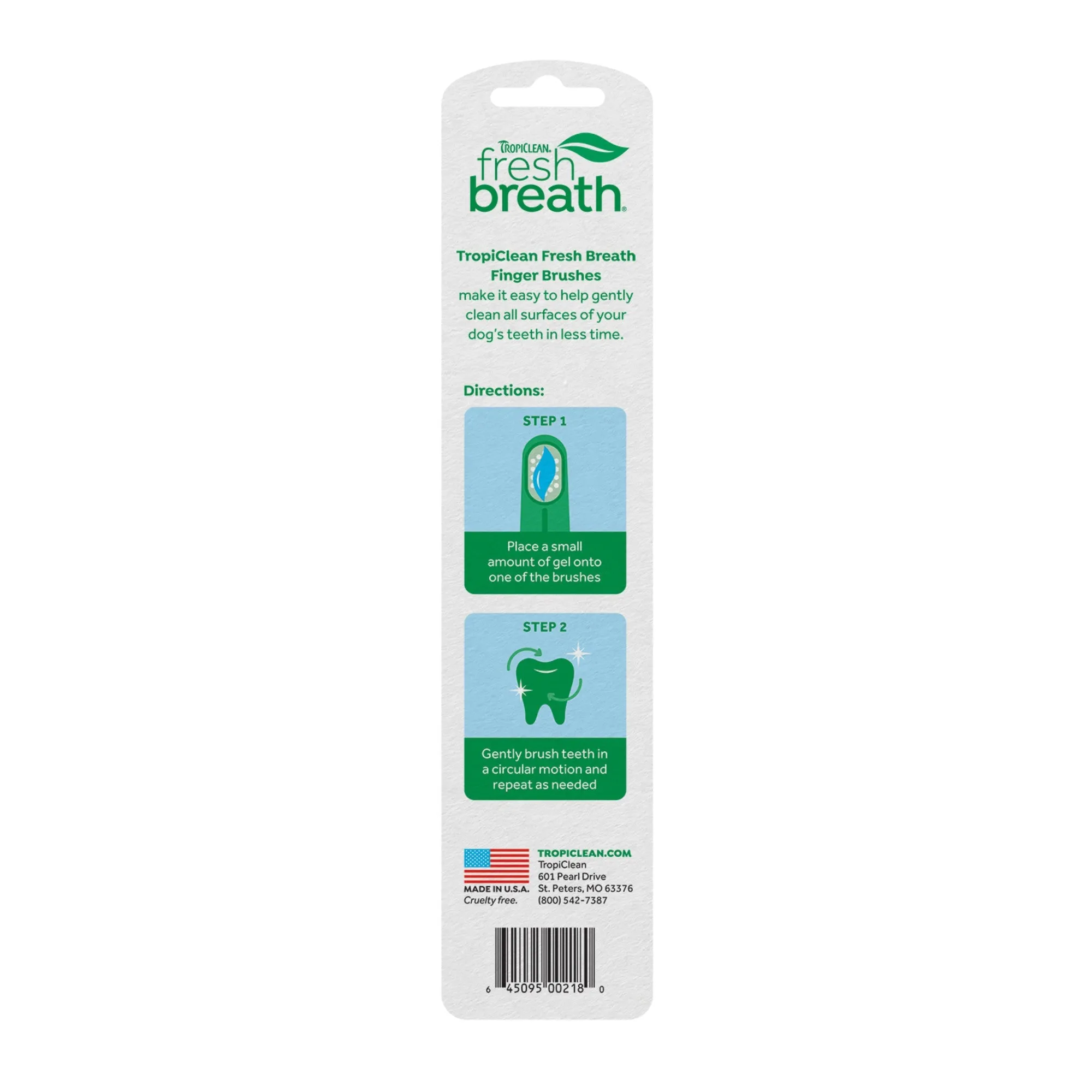 Tropiclean Fresh Breath Finger Brush Set For Dogs