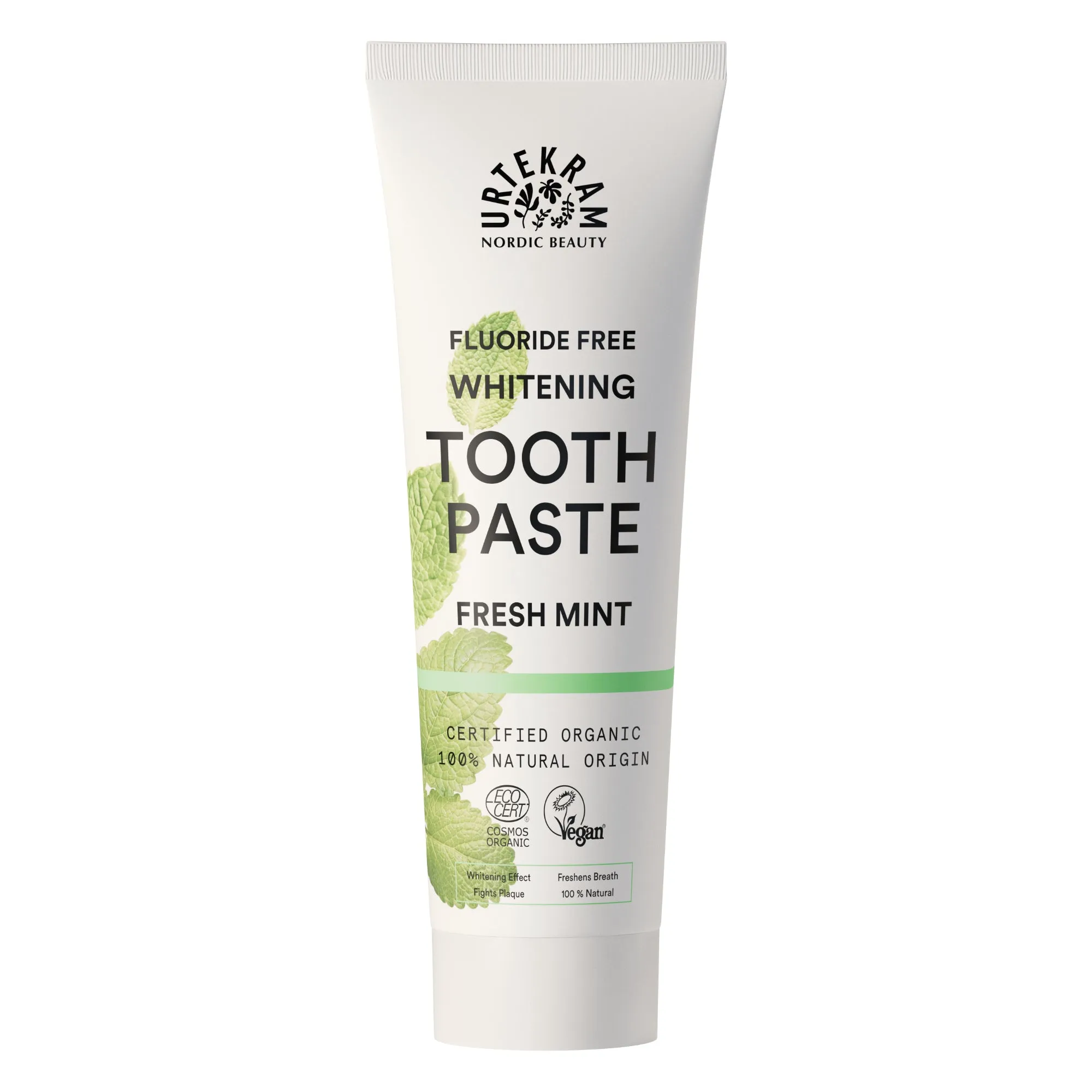 Urtekram Fresh Mint Whitening Toothpaste - Fluoride-Free 75ml