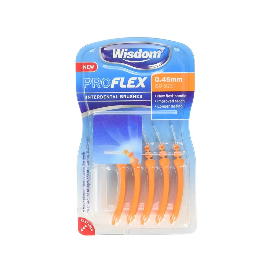 Wisdom Proflex Interdental Brushes 0.45mm (5 Pack)